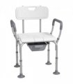 HOMCOM 3-in-1 Shower Chair Adjustable Bedside Commode Raised Toilet Seat White