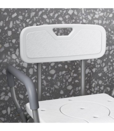 HOMCOM 3-in-1 Shower Chair Adjustable Bedside Commode Raised Toilet Seat White