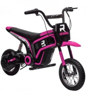 HOMCOM 24V Kids Electric Motorbike with Twist Grip Throttle, Music, Horn - Pink