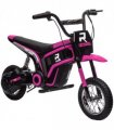 HOMCOM 24V Kids Electric Motorbike with Twist Grip Throttle, Music, Horn - Pink
