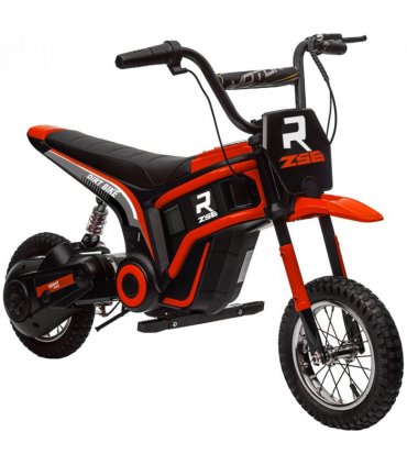 HOMCOM 24V Kids Electric Motorbike with Twist Grip Throttle, Music, Horn - Red