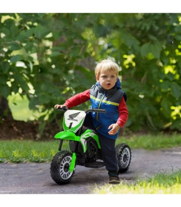 Kids Electric Motorbike Green PP Metal  Honda CRF450RL Licensed 6V with Horn