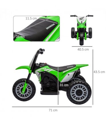 Kids Electric Motorbike Green PP Metal  Honda CRF450RL Licensed 6V with Horn