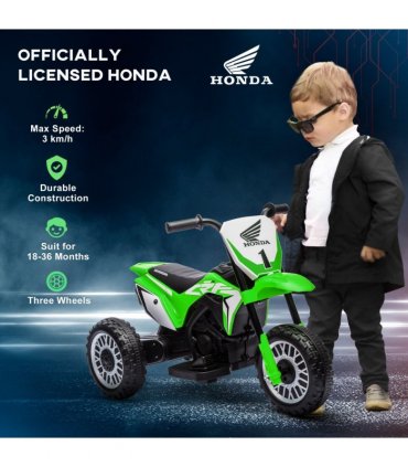 Kids Electric Motorbike Green PP Metal  Honda CRF450RL Licensed 6V with Horn