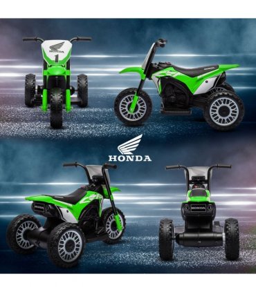 Kids Electric Motorbike Green PP Metal  Honda CRF450RL Licensed 6V with Horn