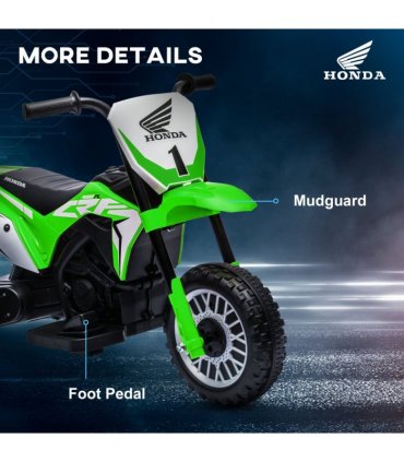 Kids Electric Motorbike Green PP Metal  Honda CRF450RL Licensed 6V with Horn