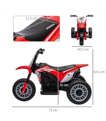 HOMCOM Honda CRF450RL Licensed 6V Kids Electric Motorbike with Horn - Red