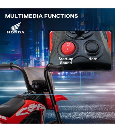 HOMCOM Honda CRF450RL Licensed 6V Kids Electric Motorbike with Horn - Red