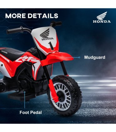 HOMCOM Honda CRF450RL Licensed 6V Kids Electric Motorbike with Horn - Red