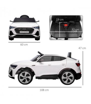 HOMCOM 12V Kids Electric Ride-On Car/ w Remote Control, Lights, Music - White
