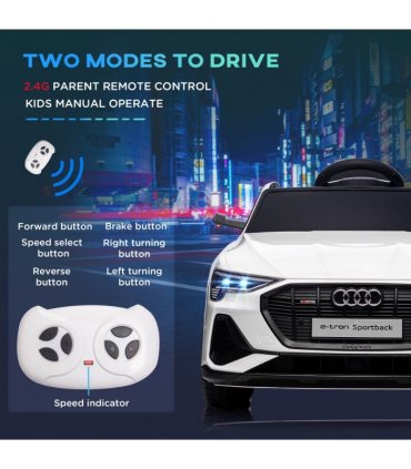 HOMCOM 12V Kids Electric Ride-On Car/ w Remote Control, Lights, Music - White