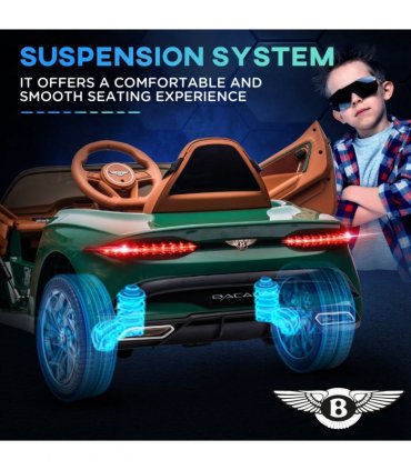 HOMCOM Bentley Bacalar Licensed 12V Kids Electric Ride-On with Remote - Green