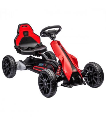 HOMCOM 12V Electric Go Kart with Forward Reversing 2 Speeds for 3-8 Yrs - Red