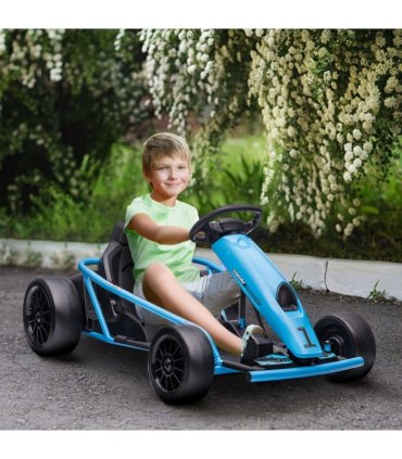HOMCOM 24V Electric Go Kart for Kids with Music, Horn Honking, Slow Start