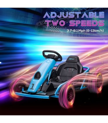 HOMCOM 24V Electric Go Kart for Kids with Music, Horn Honking, Slow Start