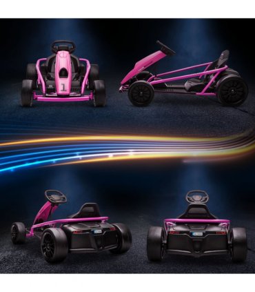 Go Kart Pink 115L x 77W x 54H cm Electric Drift with Music, Horn, Slow Start