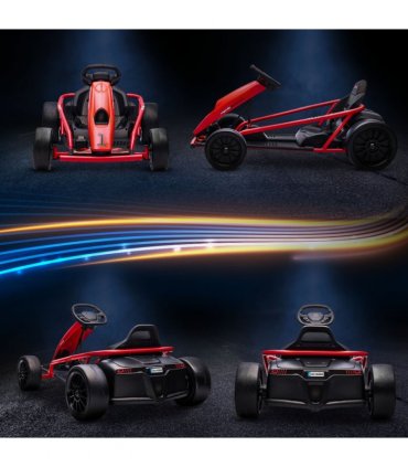 HOMCOM 24V Electric Go Kart for Kids with Music, Horn Honking, Slow Start