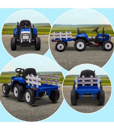 Ride-on Tractor Blue PP Metal 136.5L x 50W x 52.5H cm Detachable Trailer