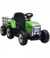 HOMCOM Ride on Tractor with Detachable Trailer, Remote Control, Music - Green