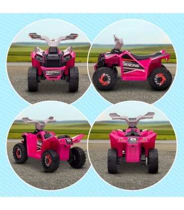 HOMCOM Electric Quad Bike, 6V Kids Ride-On ATV, for Ages 18-36 Months - Pink