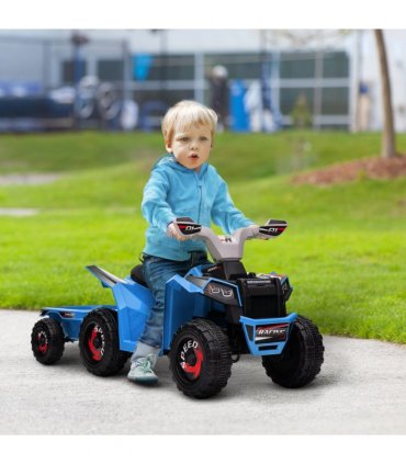 Kids Ride-On ATV Blue Grey Black 6V 4.5AH PP Metal 48.5H x 106L x 41.5Wcm