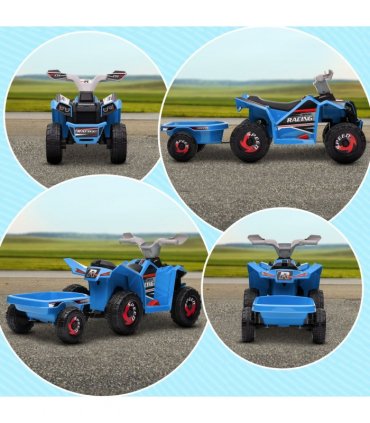 Kids Ride-On ATV Blue Grey Black 6V 4.5AH PP Metal 48.5H x 106L x 41.5Wcm