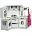 AIYAPLAY Toy Kitchen Playset with Running Water, Apron and Chef Hat - Grey
