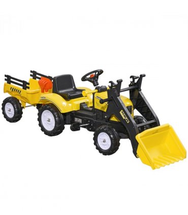 HOMCOM Pedal Go Kart Ride on Excavator Wheels Tyres Kids Children -Yellow