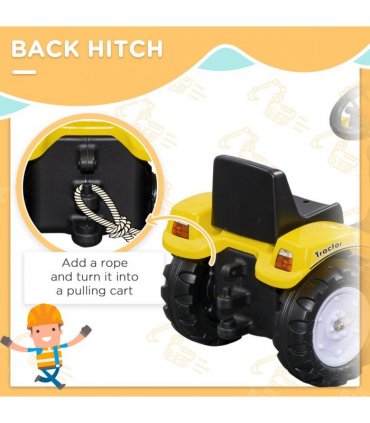 Metal Yellow 114L x 41W x 52H cm Kids Pedal Go Kart Ride On Excavator