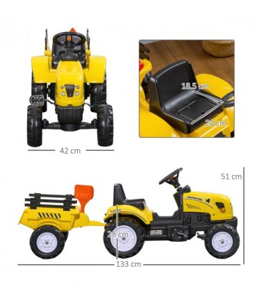Pedal Go Kart Yellow Black Metal Plastic 51H x 133L x 42Wcm 35kg 3 years