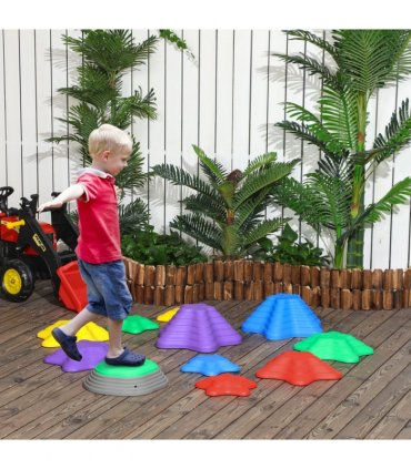 ZONEKIZ Kids Stepping Stones, 11 Pieces Balance River Stones for Obstacle Course