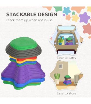 ZONEKIZ Kids Stepping Stones, 11 Pieces Balance River Stones for Obstacle Course