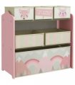 ZONEKIZ Kids Storage Units with 6 Boxes, Childrens Toy Storage Organiser, Pink