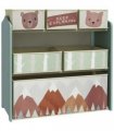 ZONEKIZ Kids Storage Units with 6 Boxes, Childrens Toy Storage Organiser, Green