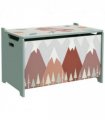 ZONEKIZ Toy Box, Kids Toy Chest with Lid, Safety Hinge - Green