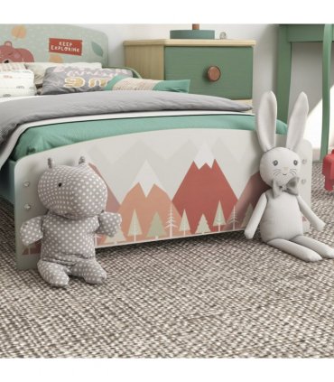 Toddler Bed Frame, Green, MDF and Multilayer Board, 60H x 77L x 143Wcm, Ages 3-6