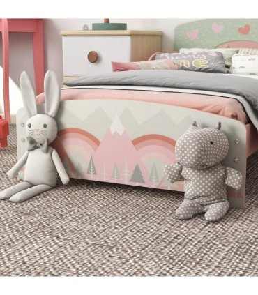 Toddler Bed Frame, Pink, MDF and multilayer board, 60H x 77L x 143Wcm, 3-6 Years