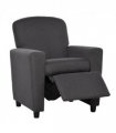 HOMCOM Kids Sofa with Footrest Linen Recliner Armchair Playroom Bedroom Grey