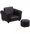 HOMCOM Kids Sofa Chair Set Armchair Seating Seat Bedroom Playroom Stool Black