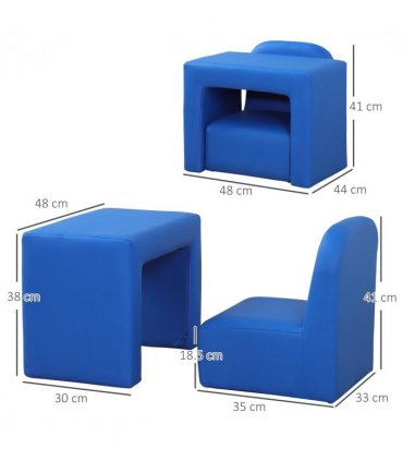HOMCOM Kids Mini Sofa 2 In 1 Table Chair Set Children Armchair Seat Girl Boys