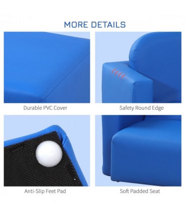 HOMCOM Kids Mini Sofa 2 In 1 Table Chair Set Children Armchair Seat Girl Boys