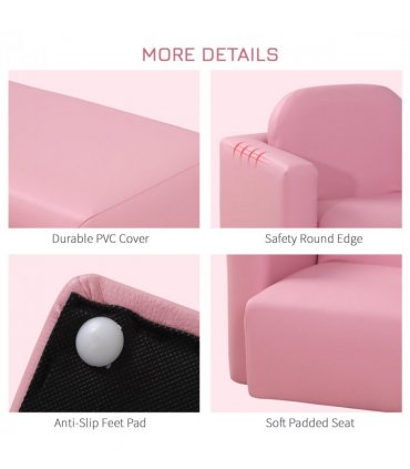 HOMCOM Kids Mini Sofa 2 In 1 Table Chair Set Children Armchair Seat Girl Boys
