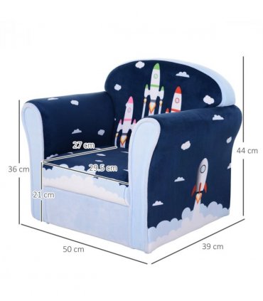 HOMCOM Children Chair Armchair Single Sofa Seat Kids Furniture 18M+ 45kg