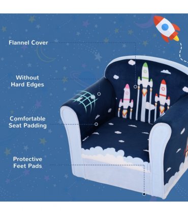 HOMCOM Children Chair Armchair Single Sofa Seat Kids Furniture 18M+ 45kg