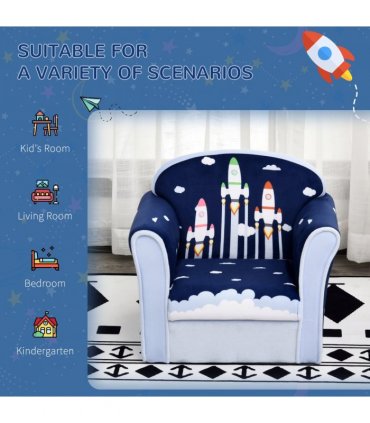 HOMCOM Children Chair Armchair Single Sofa Seat Kids Furniture 18M+ 45kg