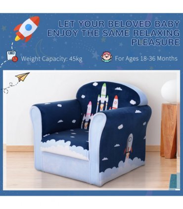 HOMCOM Children Chair Armchair Single Sofa Seat Kids Furniture 18M+ 45kg