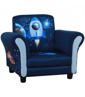 HOMCOM Child Armchair Kids Mini Sofa Chair with Armrest for 3-6 Years Old Blue