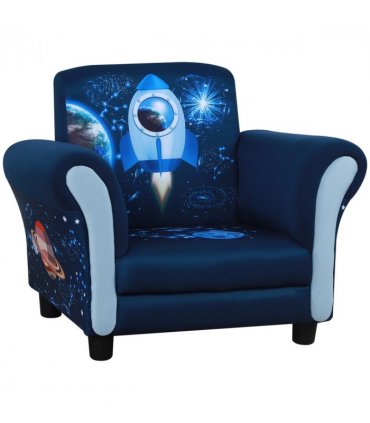 HOMCOM Child Armchair Kids Mini Sofa Chair with Armrest for 3-6 Years Old Blue