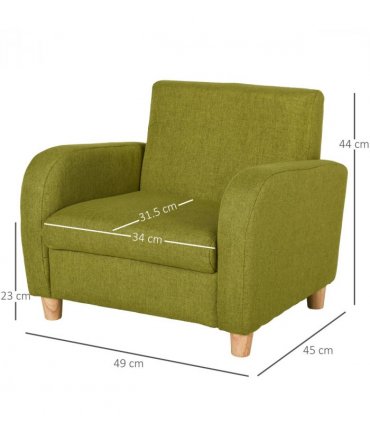 HOMCOM Child Armchair Wood Frame with Padding Seat Low-Rise Bedroom