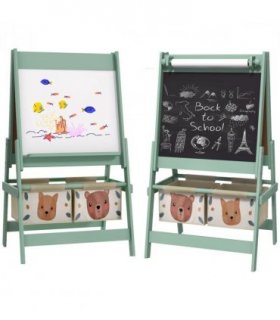Kids Easel Green MDF Pinewood 93H x 54W x 46.5Dcm AIYAPLAY with Paper Roll